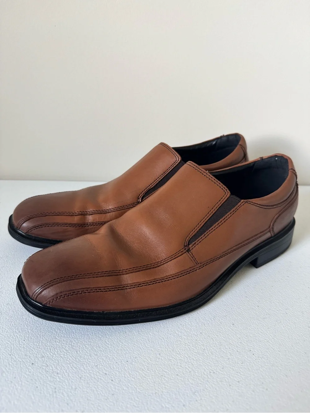 Kenneth Cole Men's Len Brown Leather Slip-On Loafers size 11
